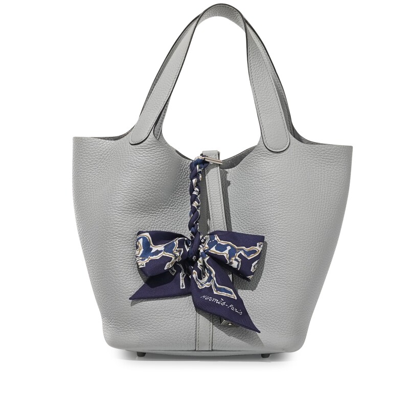 Hermès Bleu Pale Clemence Picotin Lock 22 Palladium Hardware - Image 1